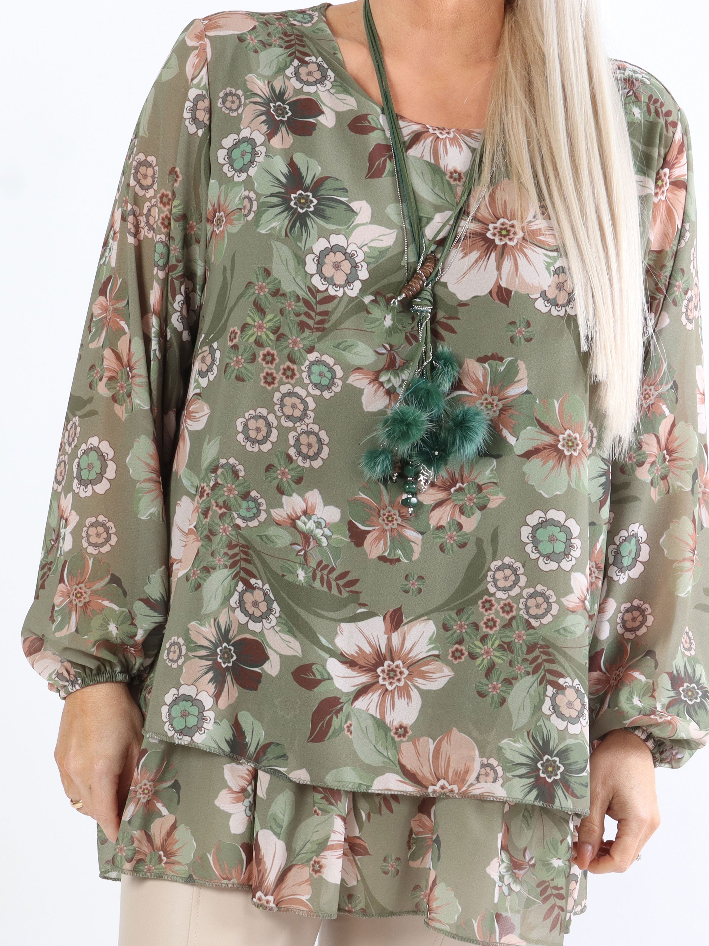 Wicky - Söt plus size tunika med blommönster